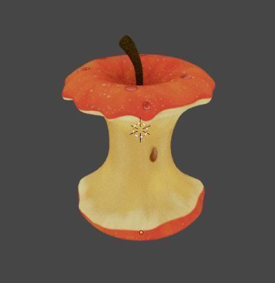 A Cartoon Eaten Apple 3D model_5