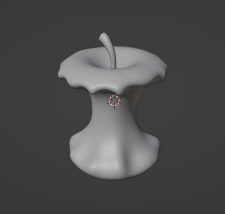 A Cartoon Eaten Apple 3D model_6