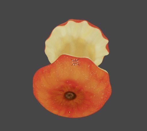 A Cartoon Eaten Apple 3D model_2