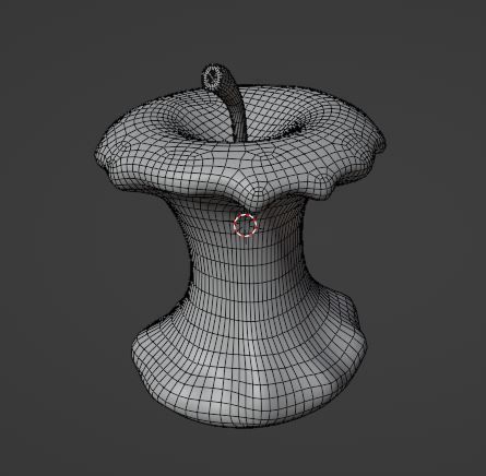 A Cartoon Eaten Apple 3D model_1