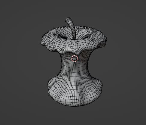 A Cartoon Eaten Apple 3D model_7