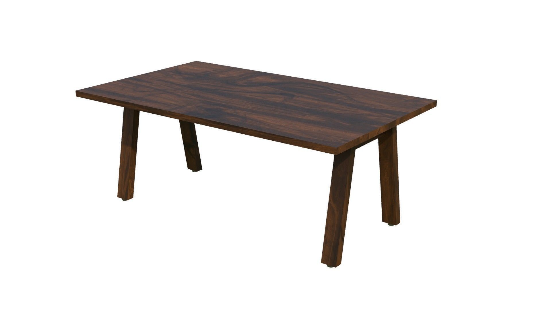 Broad Communal Table Small Low-poly 3D model_4
