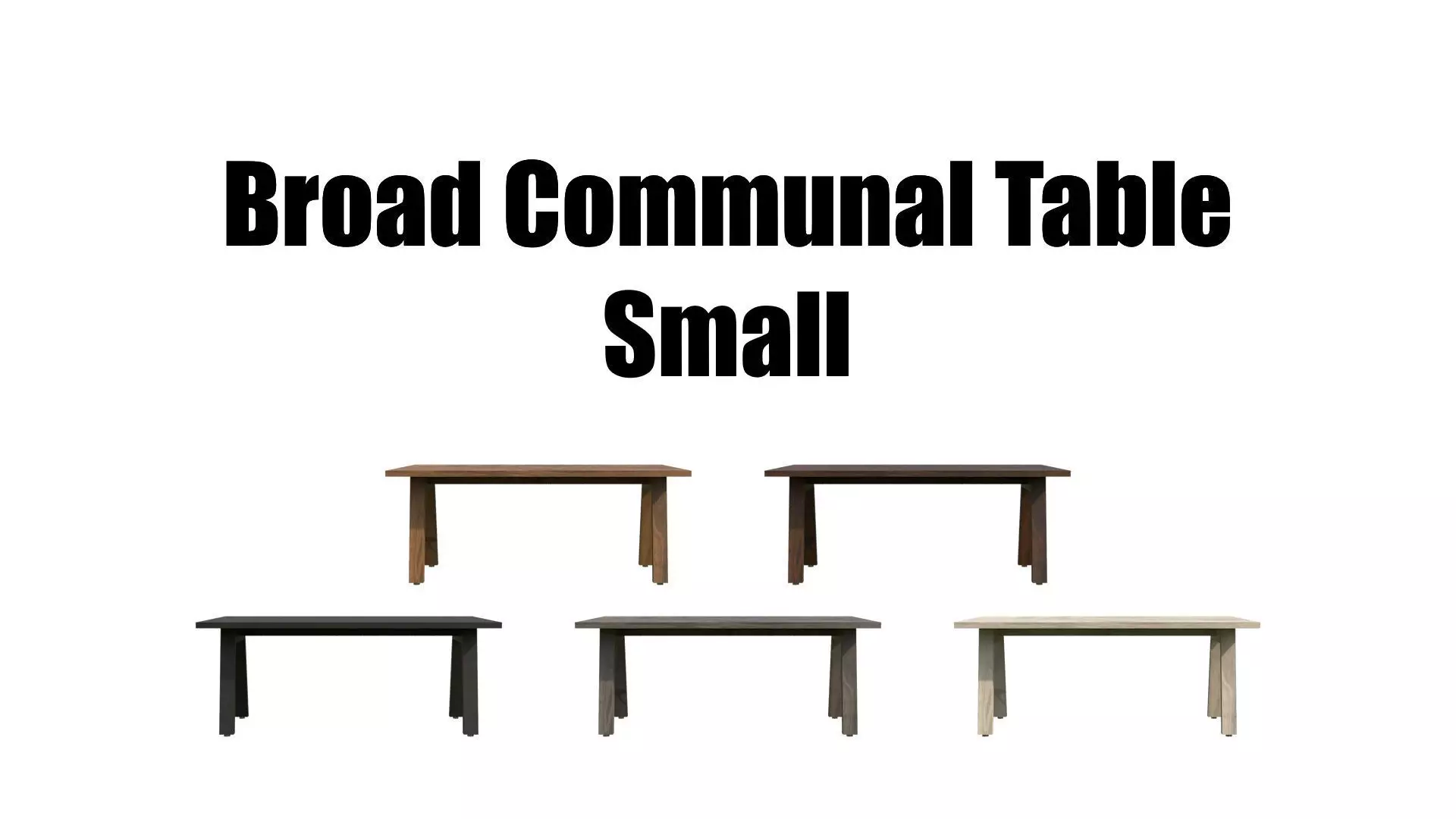 Broad Communal Table Small Low-poly 3D model_0
