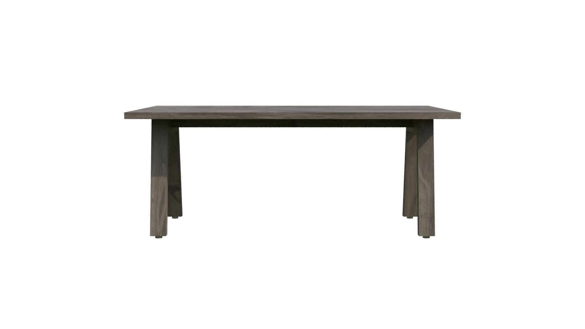 Broad Communal Table Small Low-poly 3D model_11