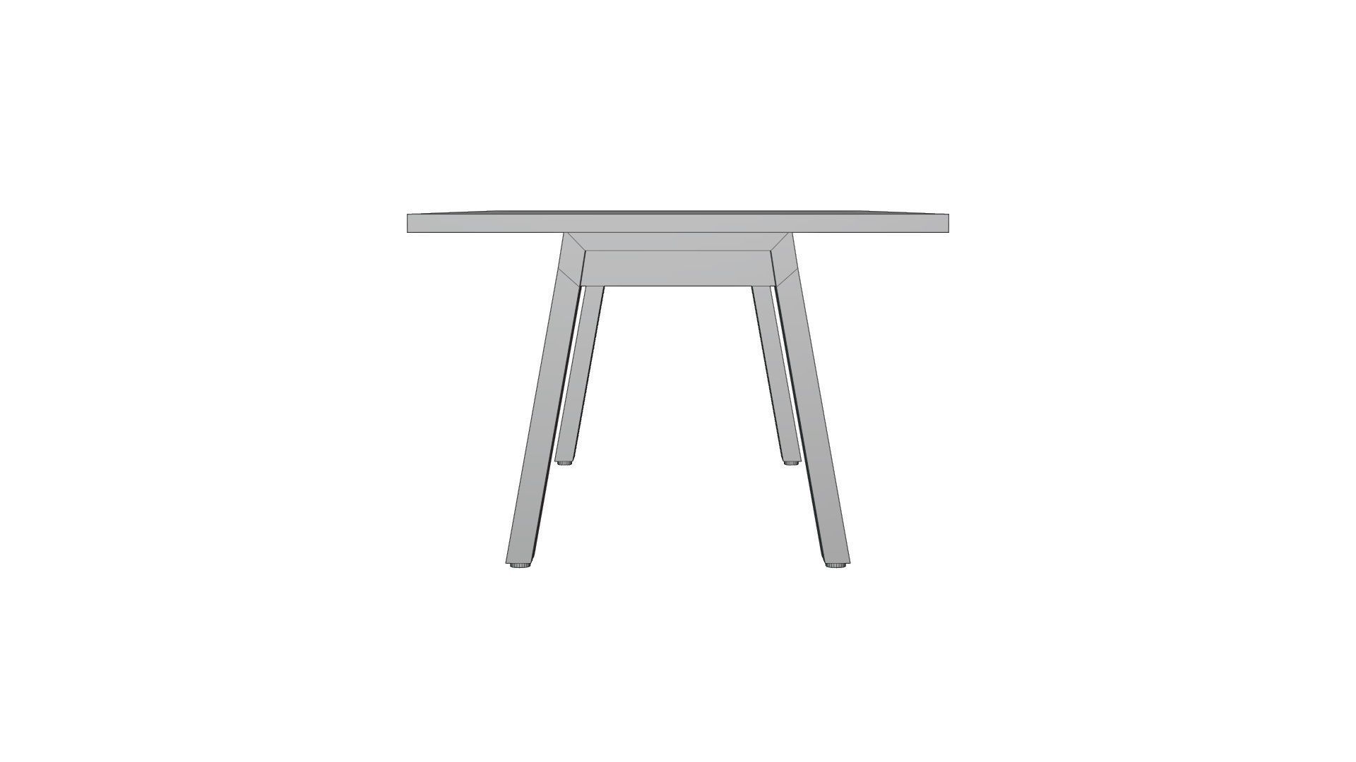 Broad Communal Table Small Low-poly 3D model_18