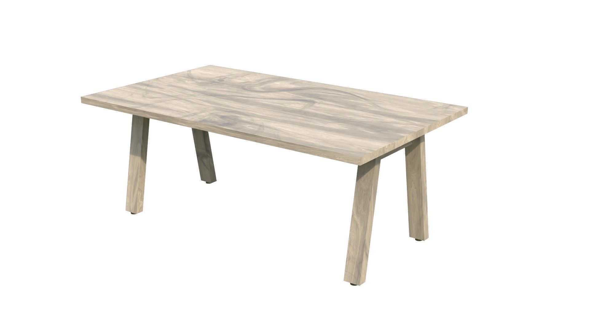 Broad Communal Table Small Low-poly 3D model_13