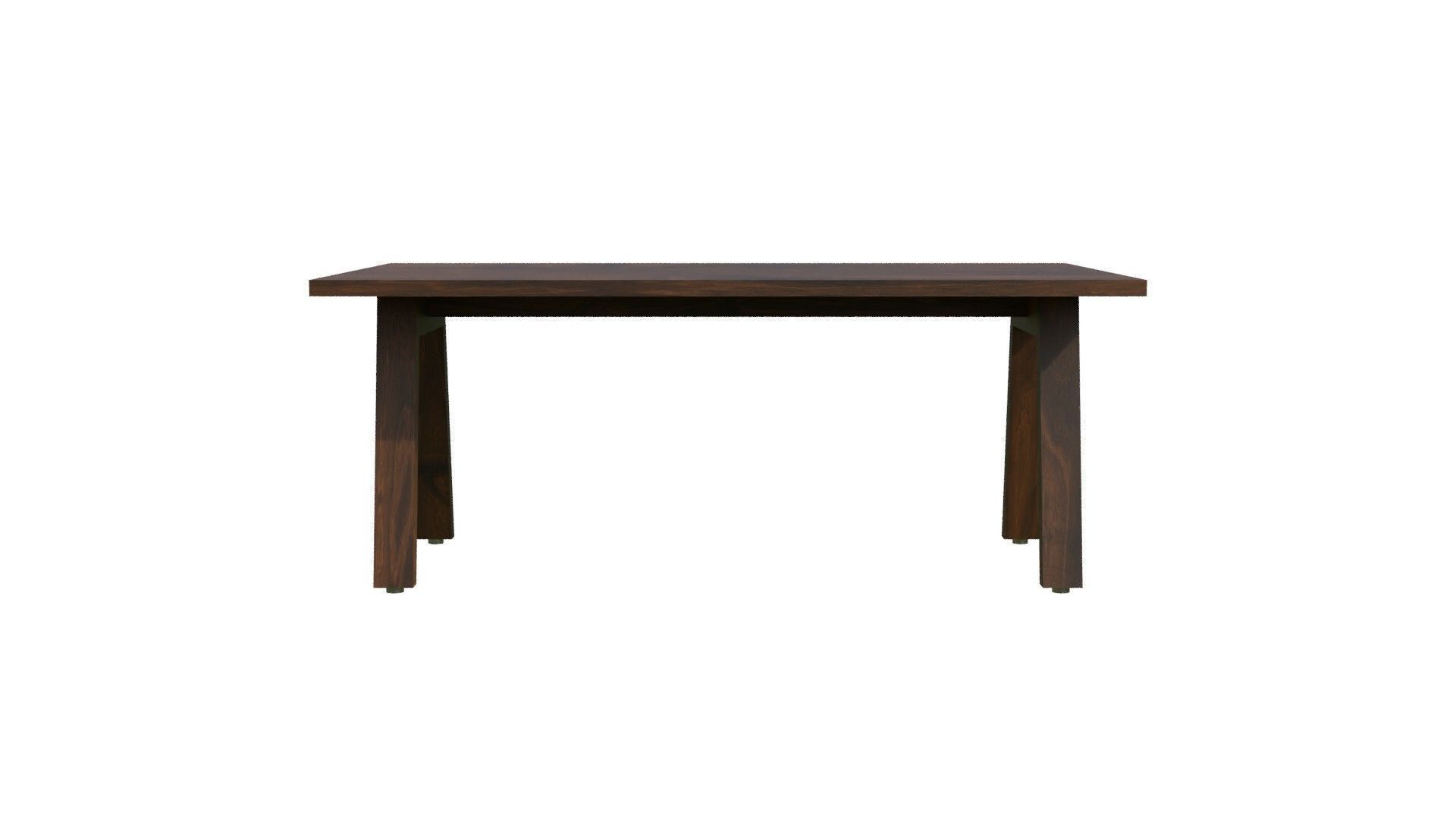 Broad Communal Table Small Low-poly 3D model_5