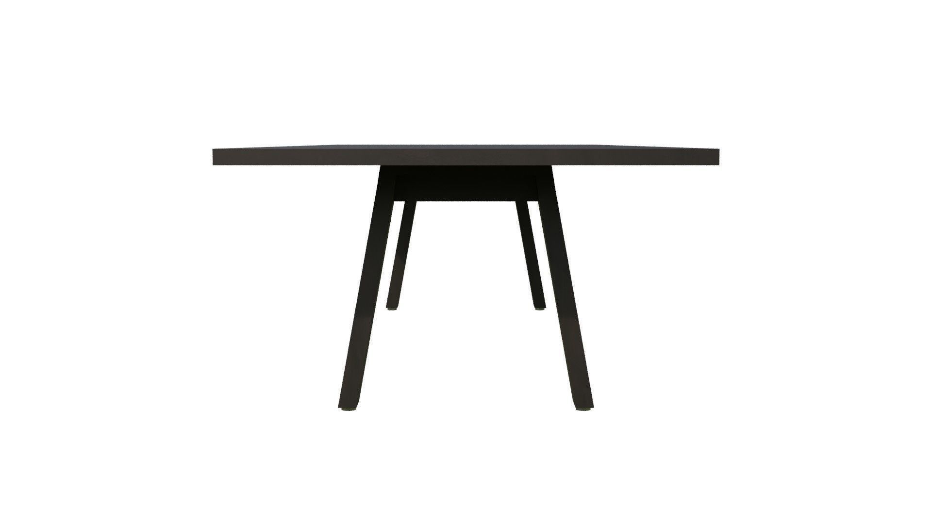 Broad Communal Table Large Low-poly 3D model_9