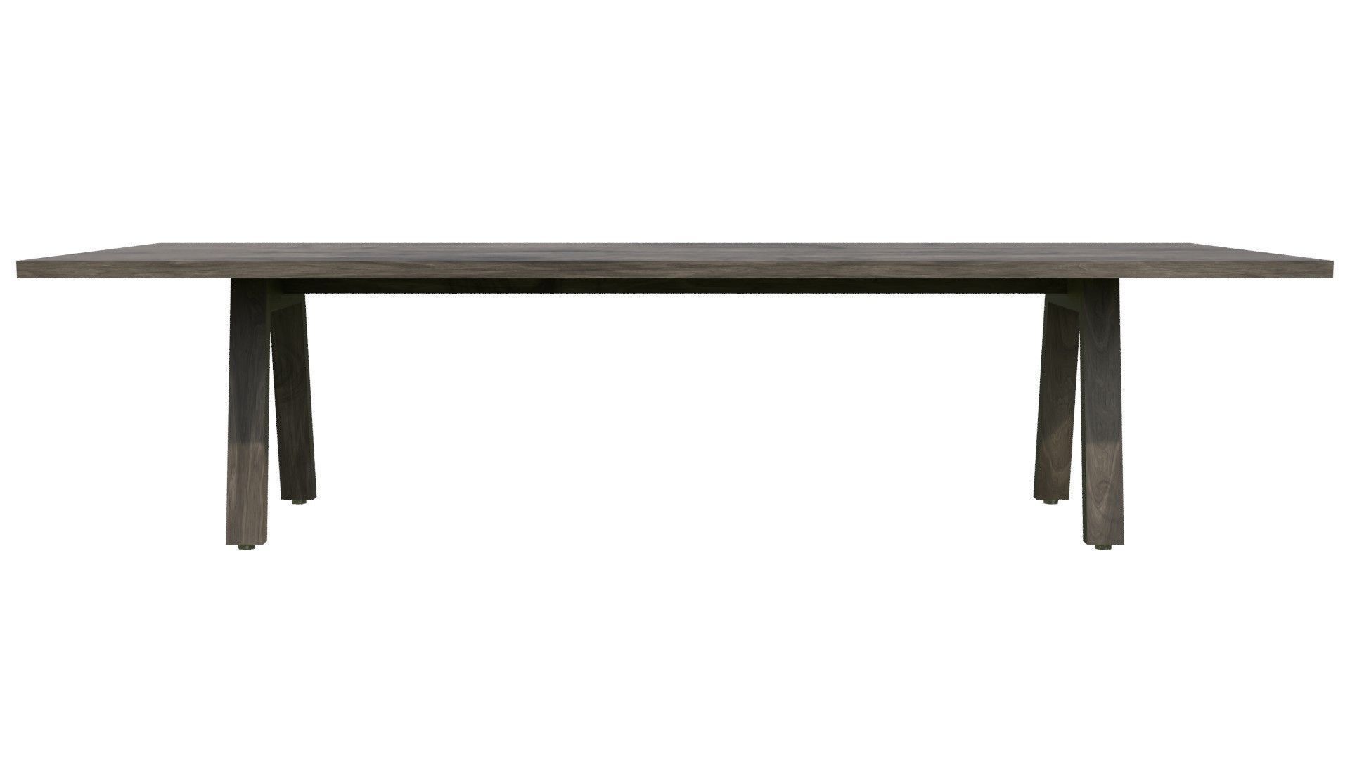 Broad Communal Table Large Low-poly 3D model_11