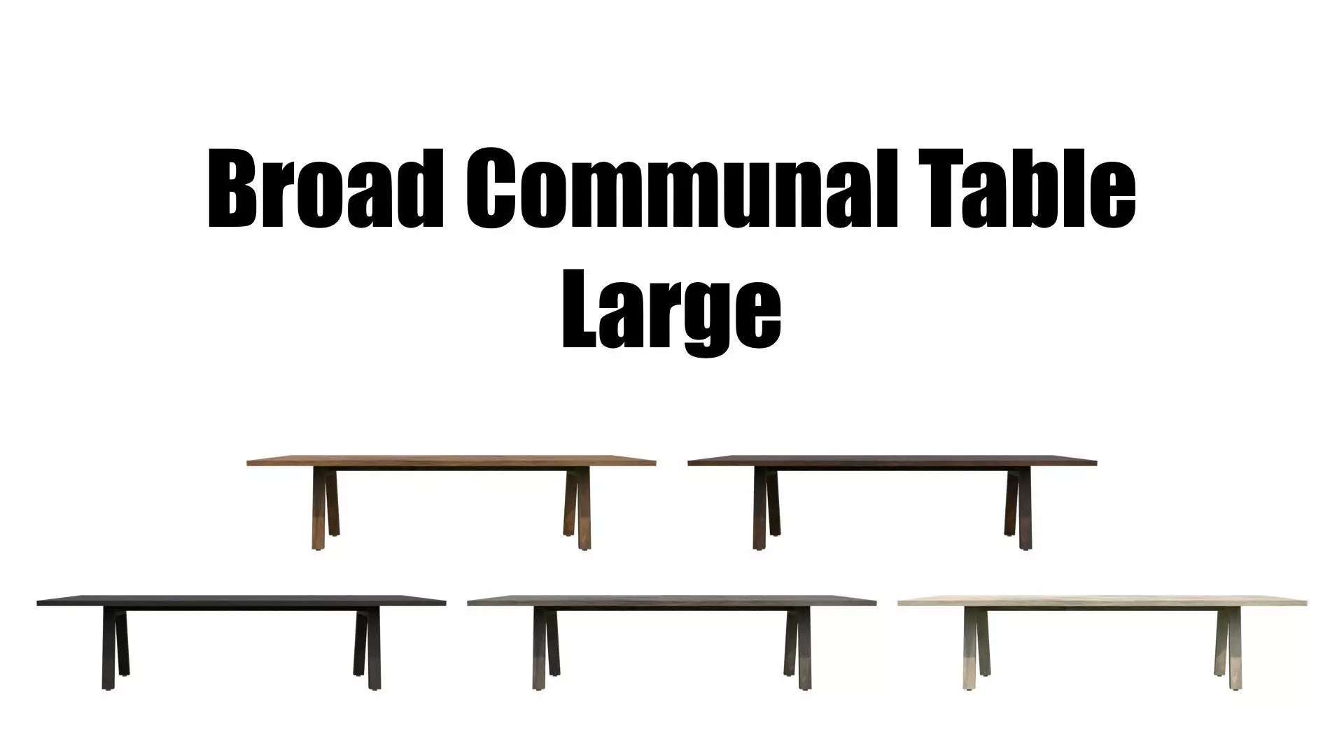 Broad Communal Table Large Low-poly 3D model_0