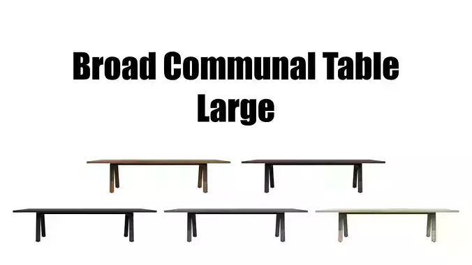 Broad Communal Table Large Low-poly 3D model