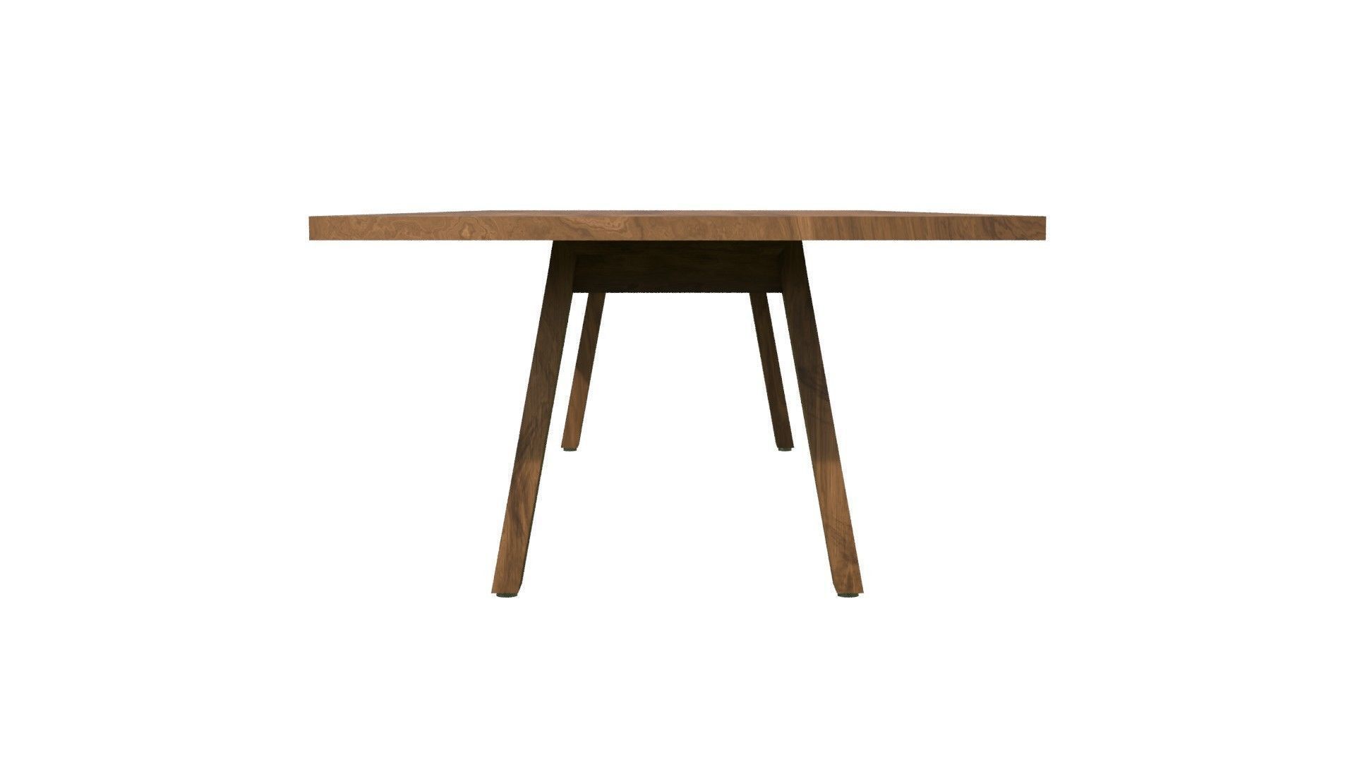 Broad Communal Table Large Low-poly 3D model_3