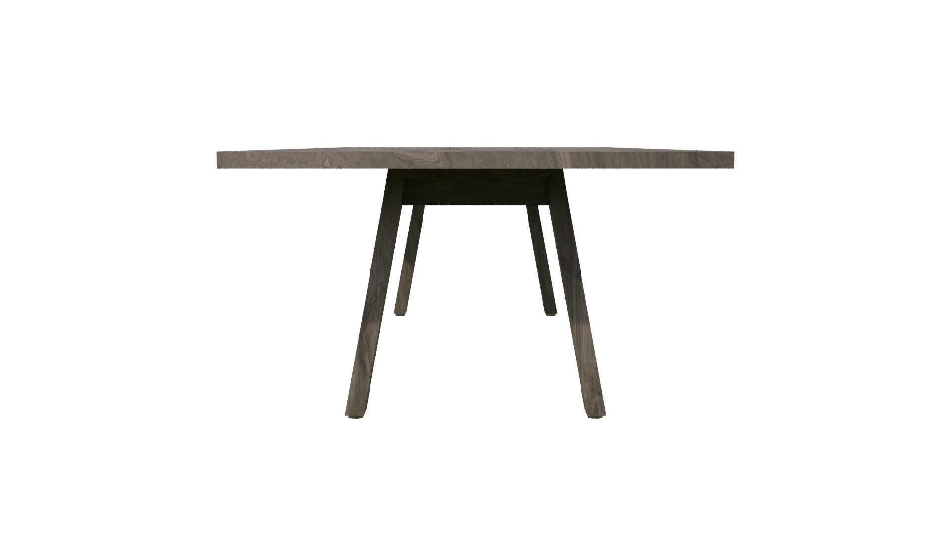 Broad Communal Table Large Low-poly 3D model_12