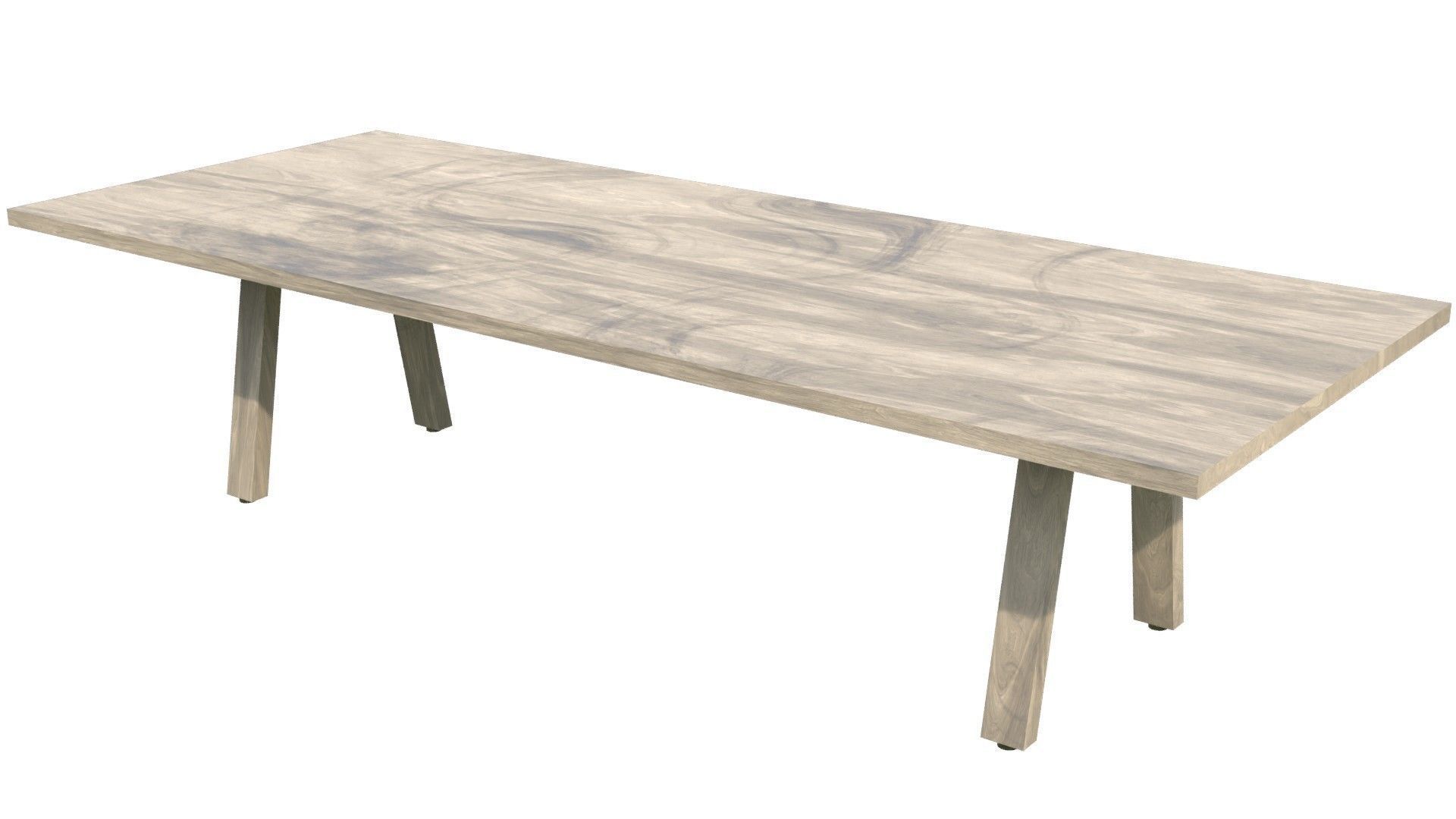 Broad Communal Table Large Low-poly 3D model_13