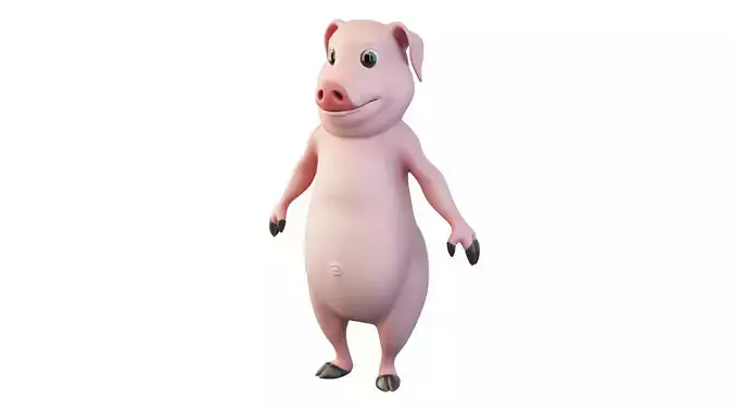 Cartoon Piggy Character 3D model