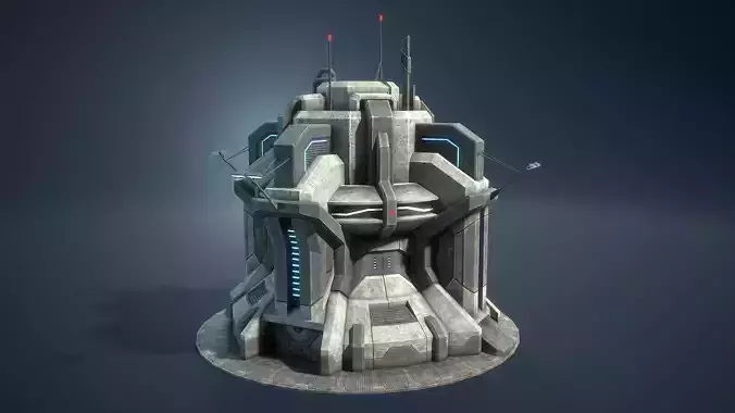 Sci-Fi Buidling Game Low-Poly Low-poly 3D model
