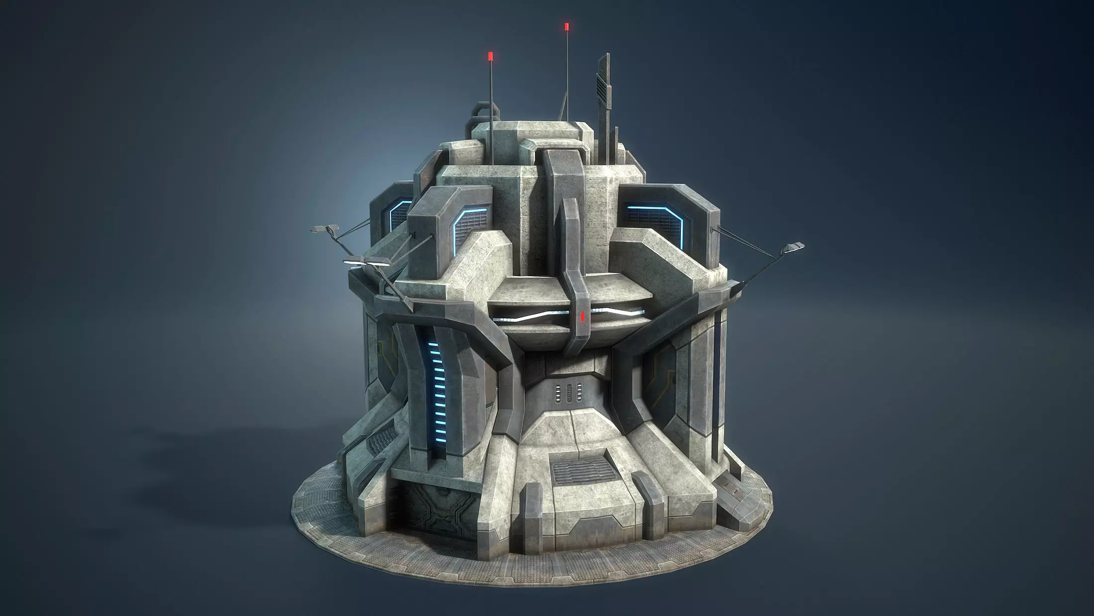 Sci-Fi Buidling Game Low-Poly Low-poly 3D model_0