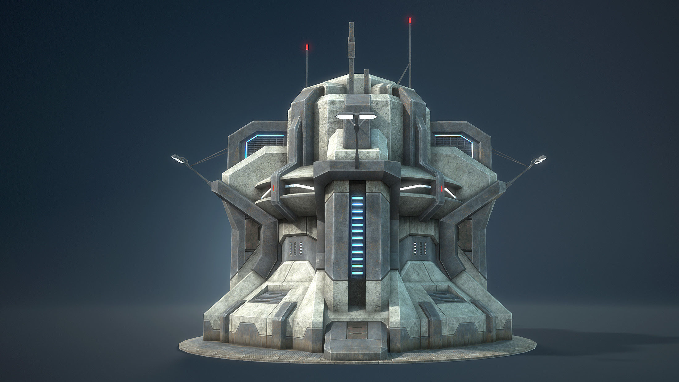 Sci-Fi Buidling Game Low-Poly Low-poly 3D model_2