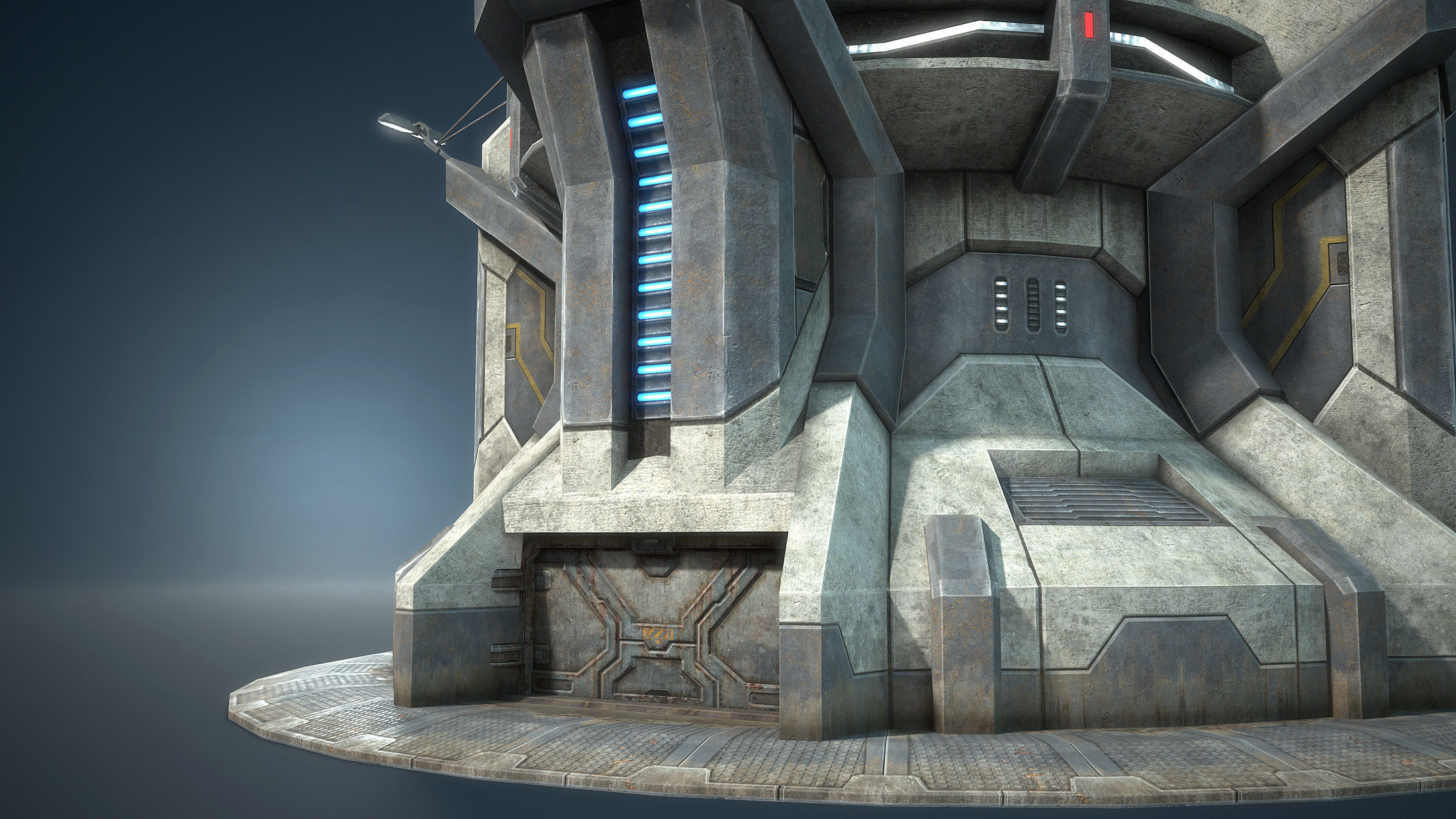 Sci-Fi Buidling Game Low-Poly Low-poly 3D model_3