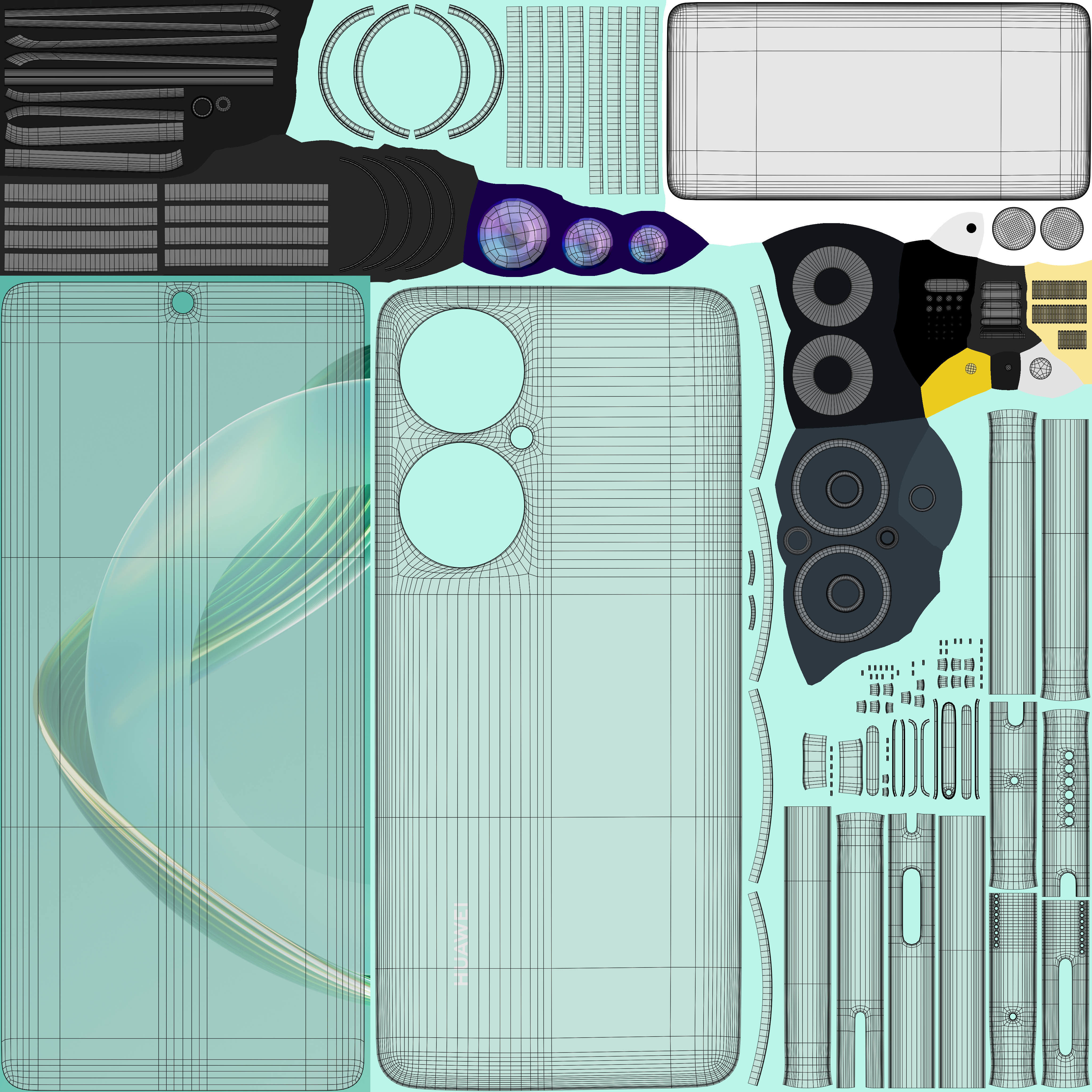HUAWEI nova 11i Mint Green Low-poly 3D model_10