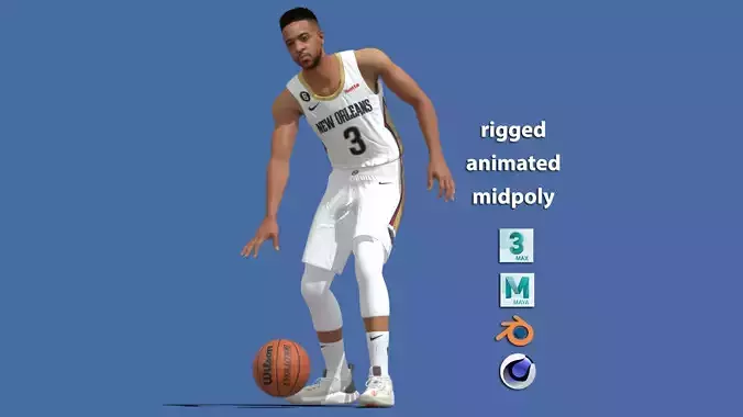 3D rigged CJ Mc Collum New Orleans NBA  3D model