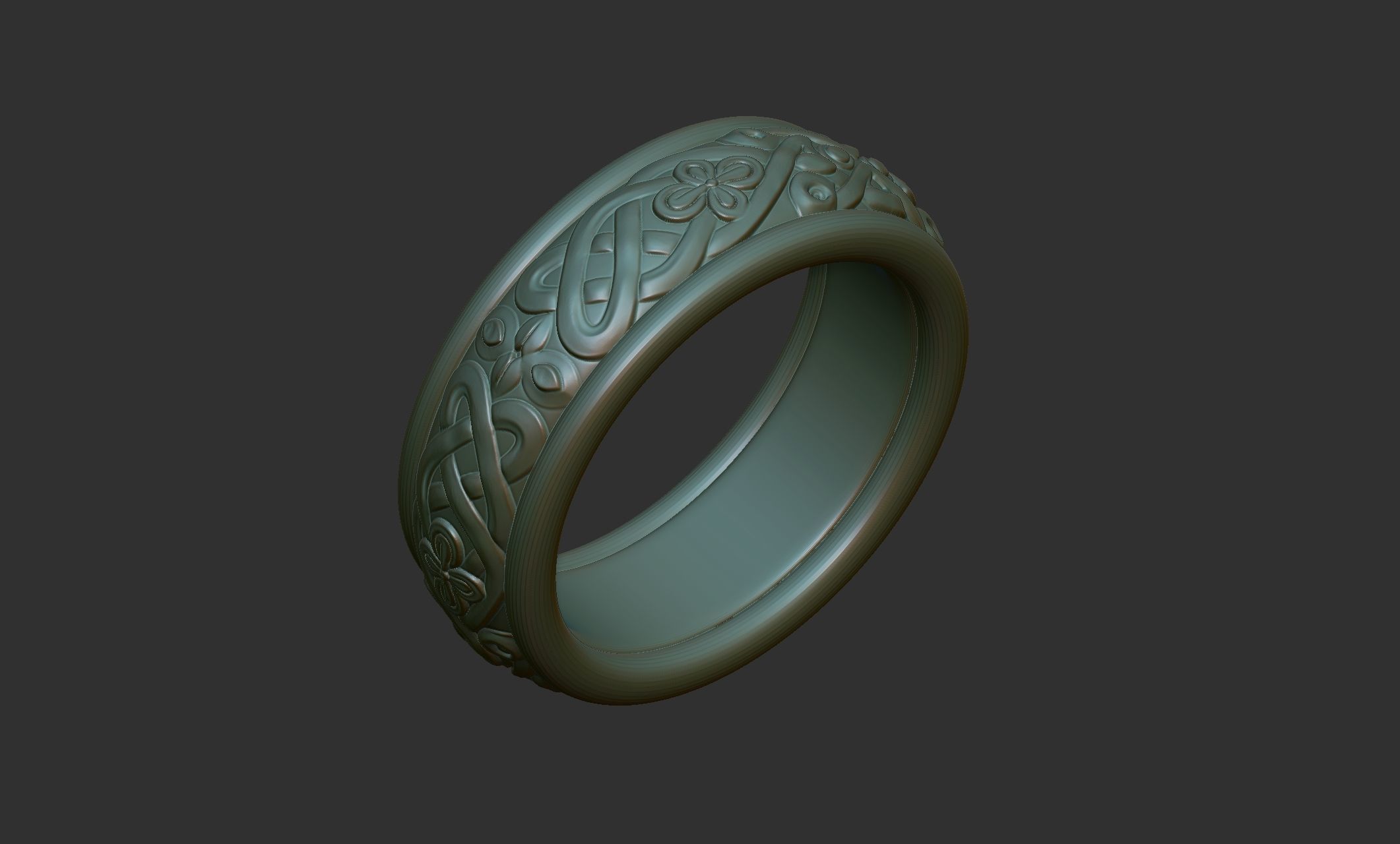 Celtic Ring 009 3D print model_9