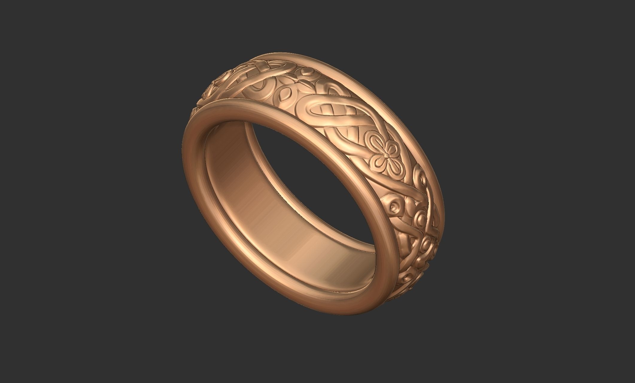 Celtic Ring 009 3D print model_11