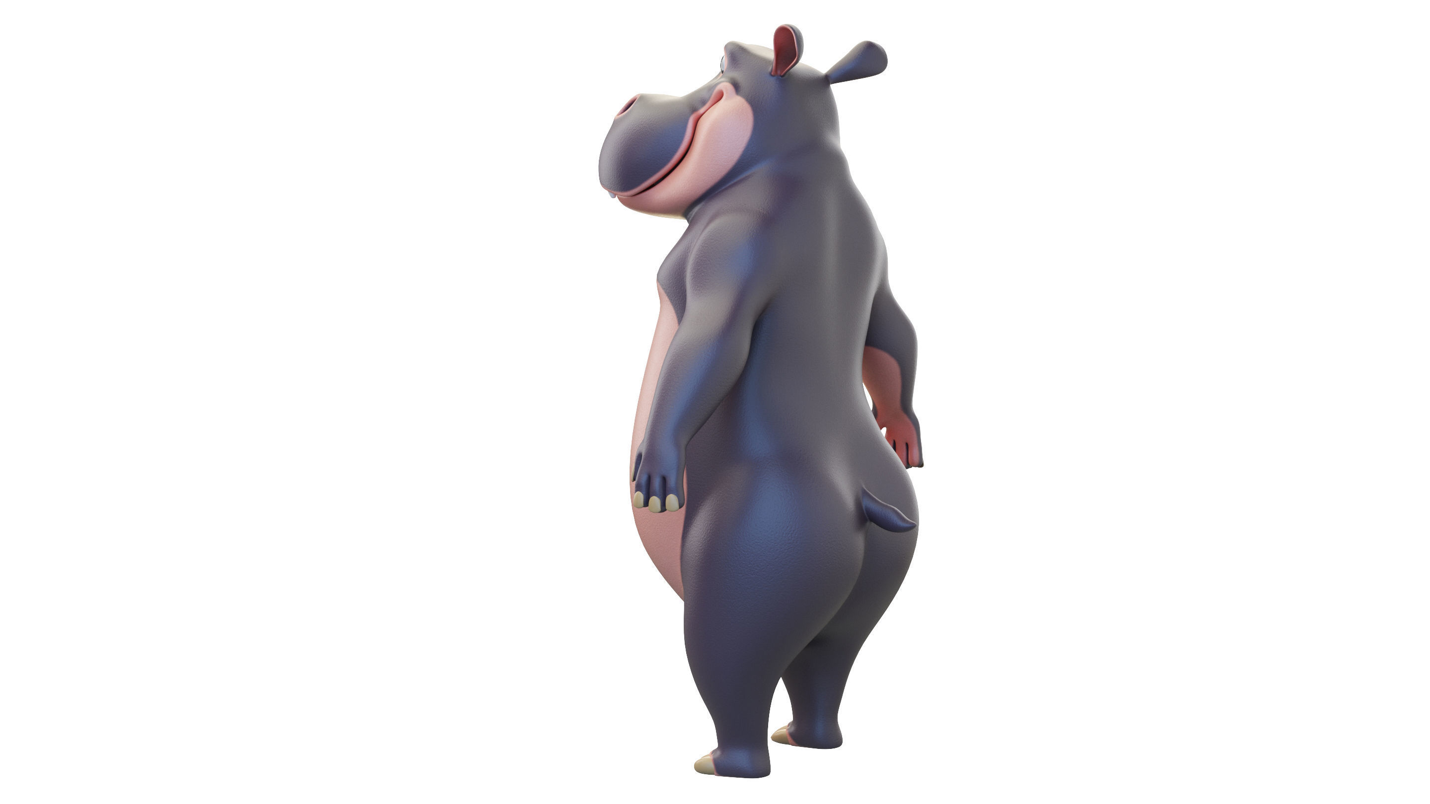 Cartoon Hippo Character 3D model_9