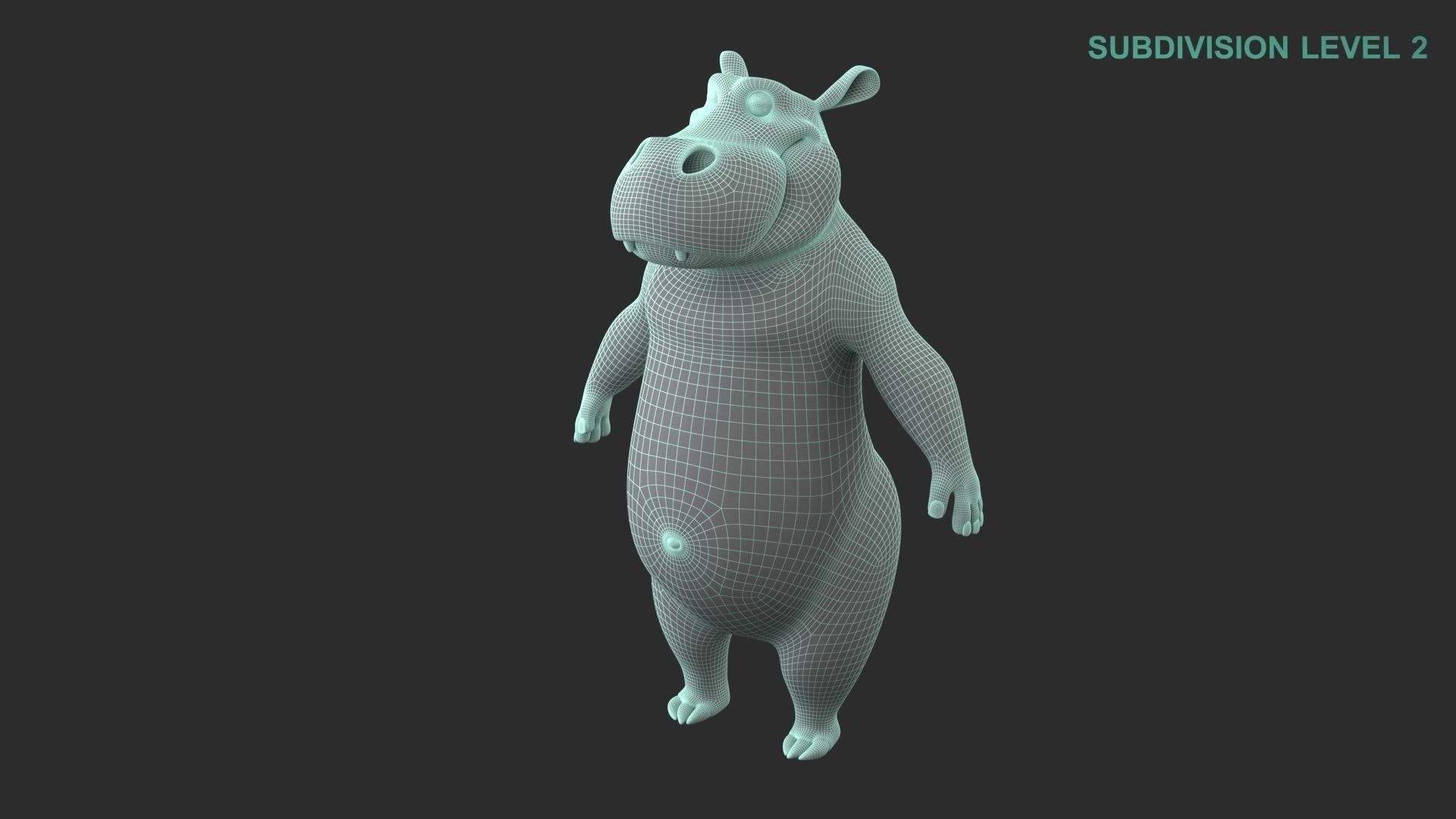 Cartoon Hippo Character 3D model_13