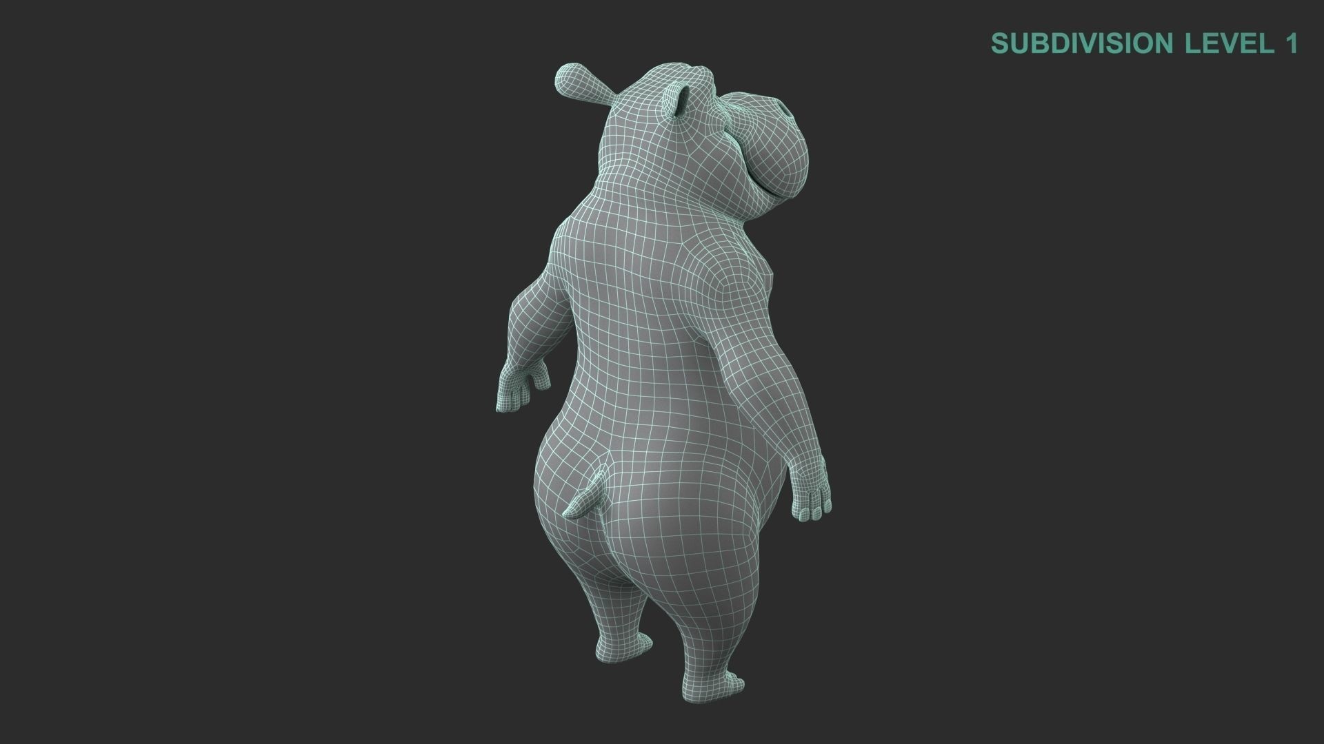 Cartoon Hippo Character 3D model_18