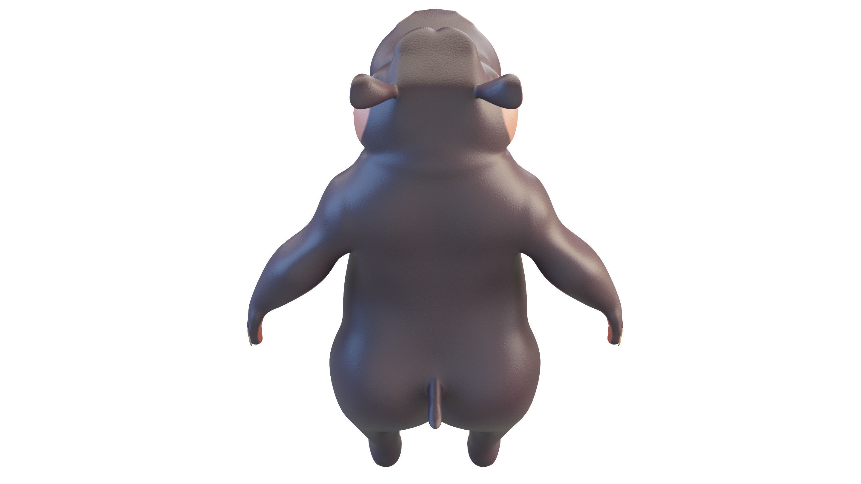 Cartoon Hippo Character 3D model_6