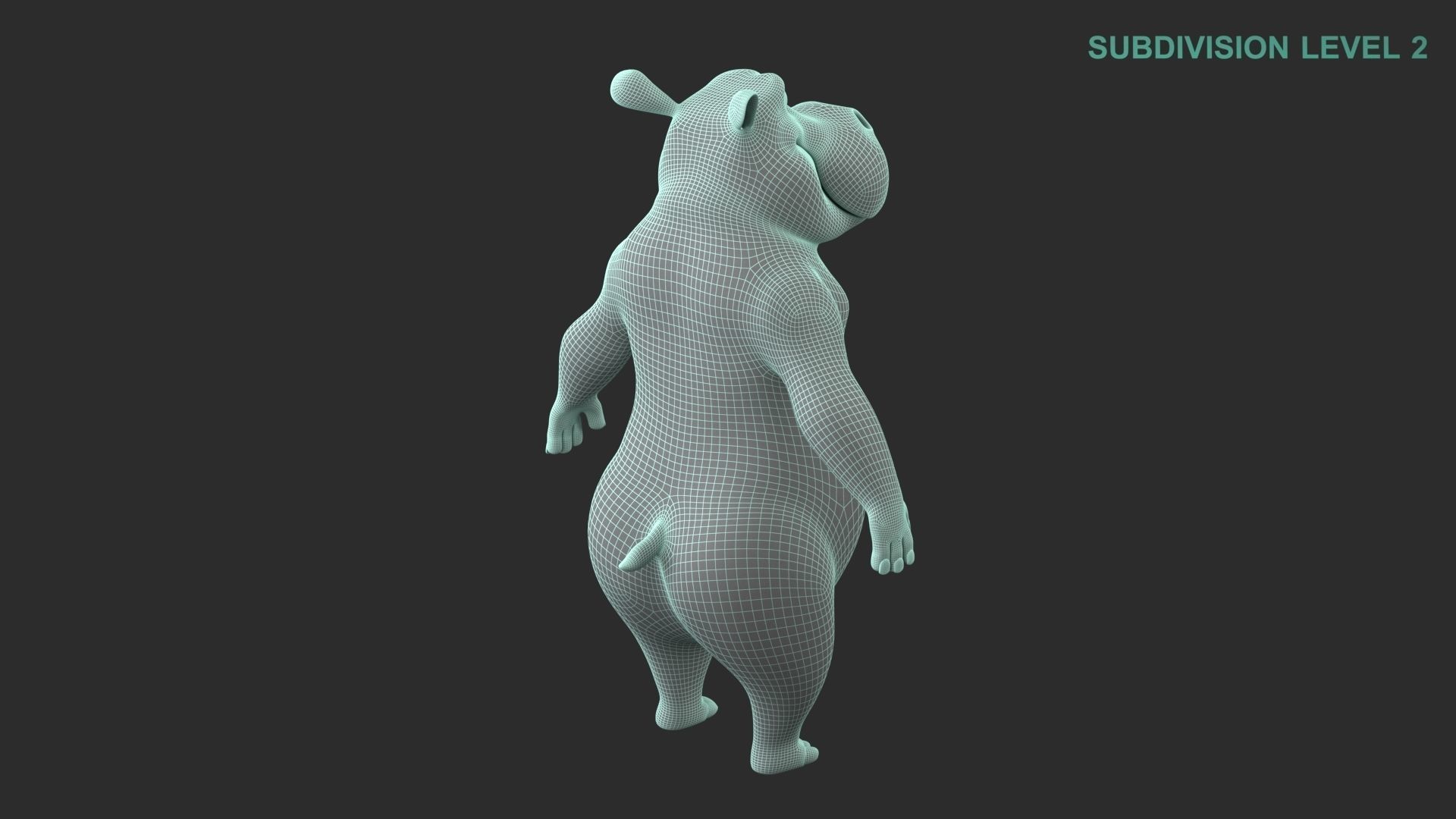 Cartoon Hippo Character 3D model_15