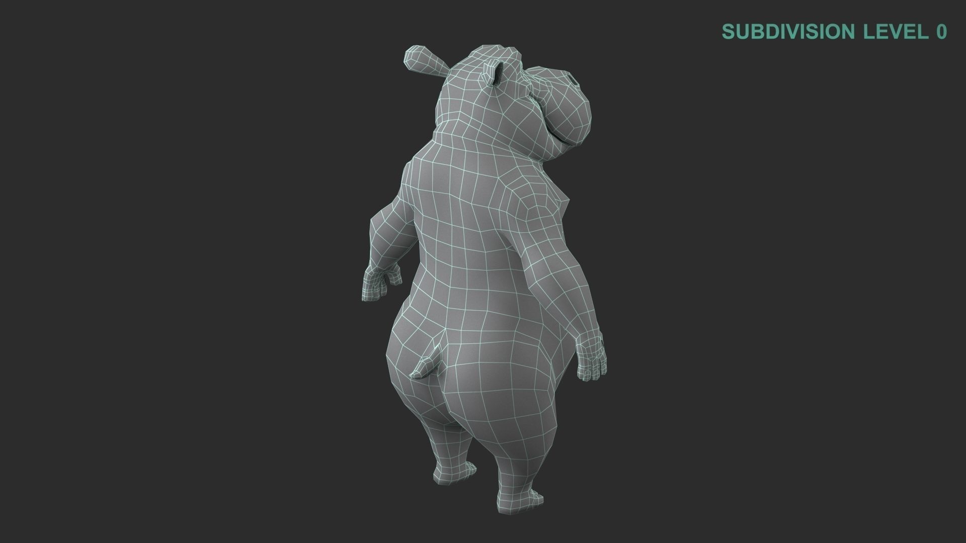 Cartoon Hippo Character 3D model_21