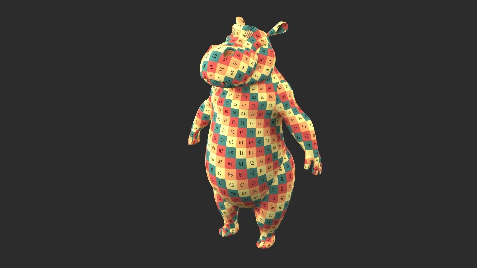 Cartoon Hippo Character 3D model_12