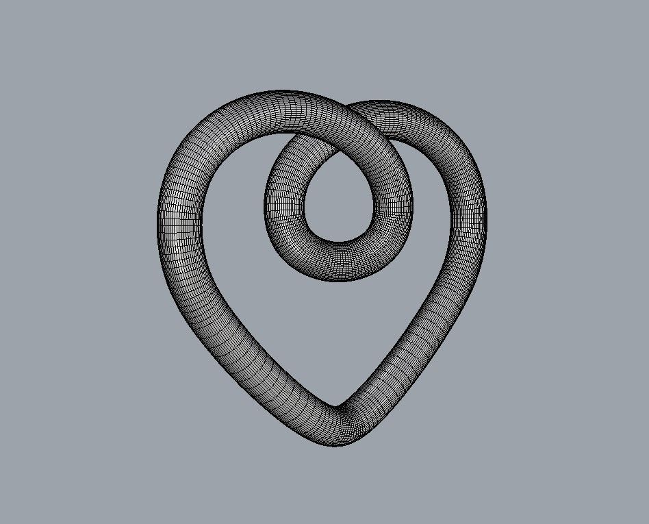 Heart Knot Necklace 3D print model_10