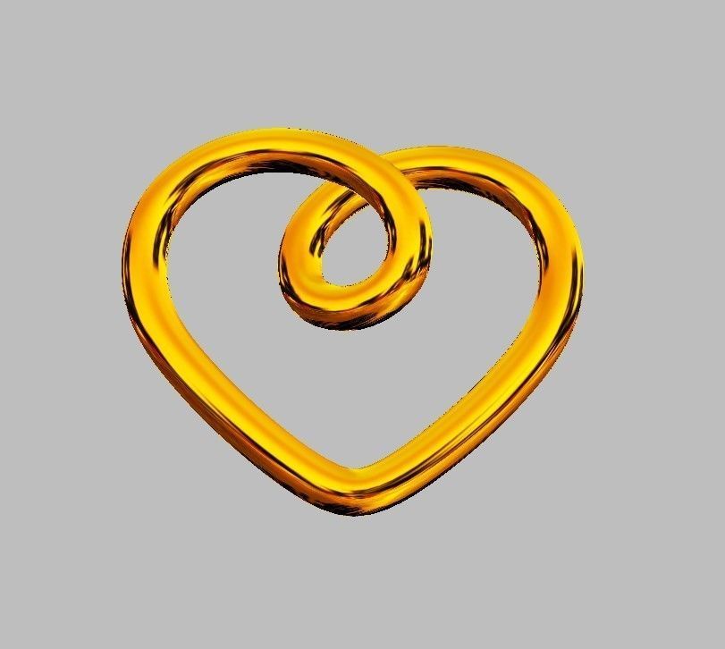 Heart Knot Necklace 3D print model_6
