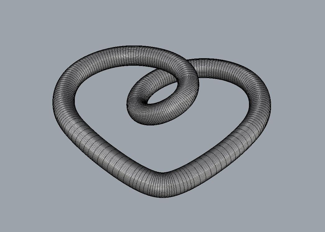 Heart Knot Necklace 3D print model_13