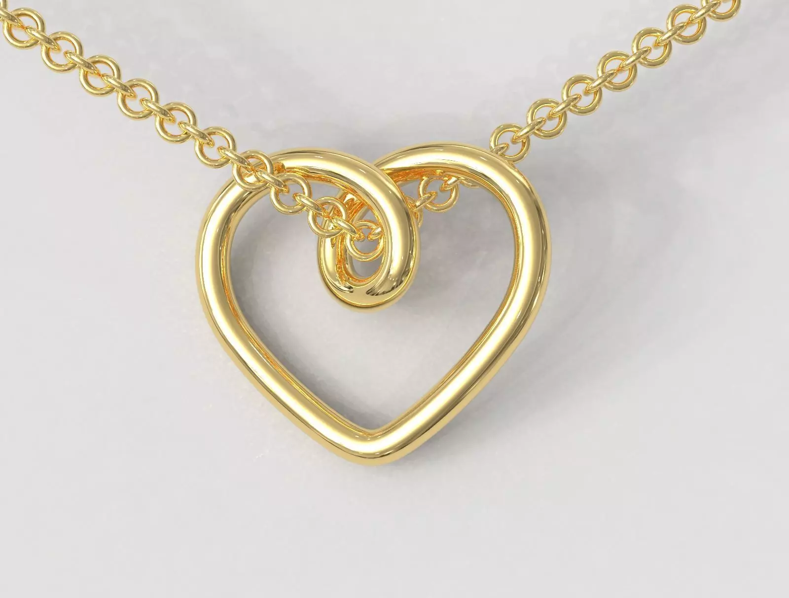 Heart Knot Necklace 3D print model_0