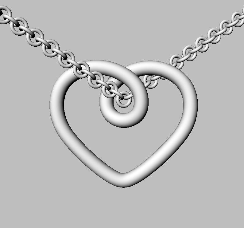 Heart Knot Necklace 3D print model_18