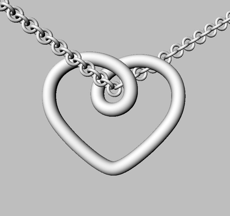 Heart Knot Necklace 3D print model_21