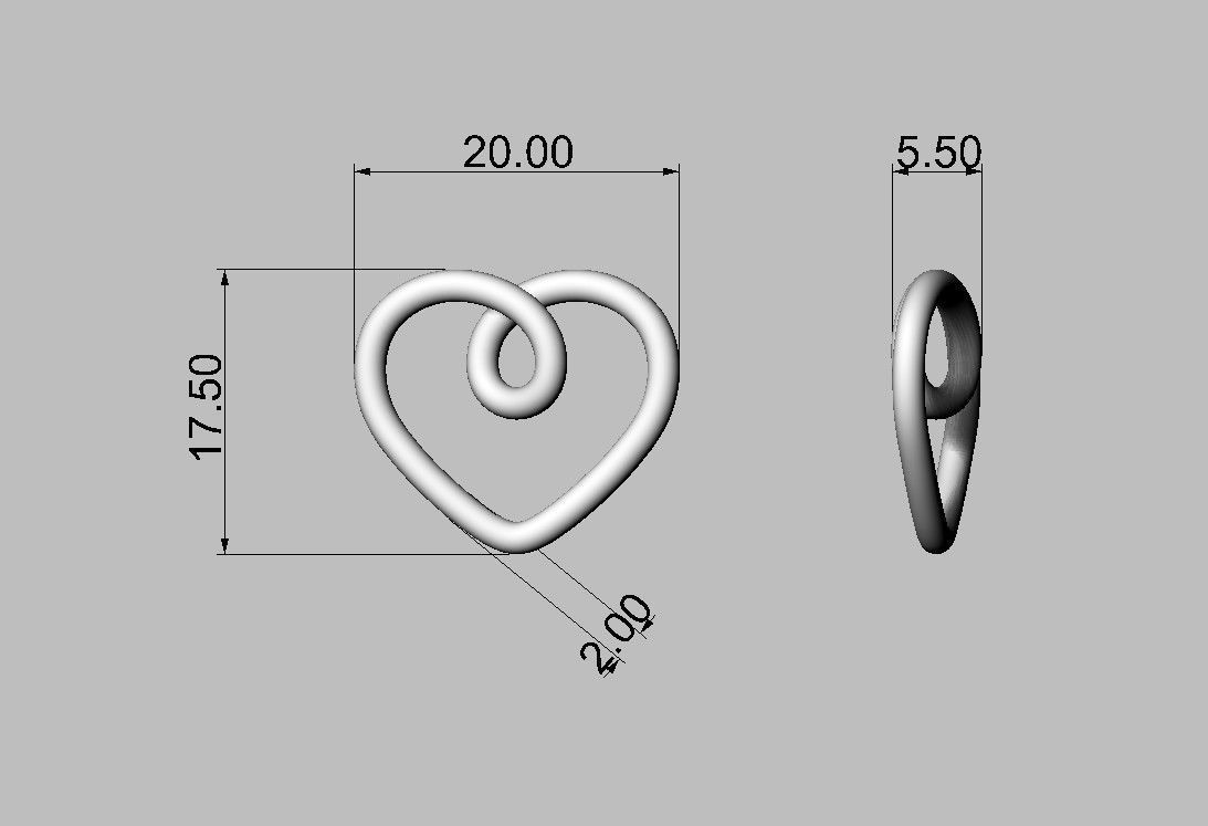 Heart Knot Necklace 3D print model_3