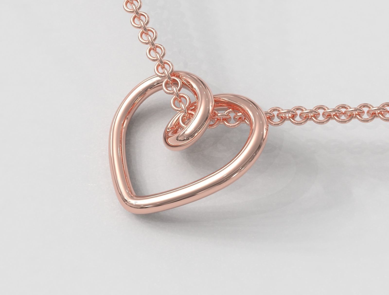 Heart Knot Necklace 3D print model_1