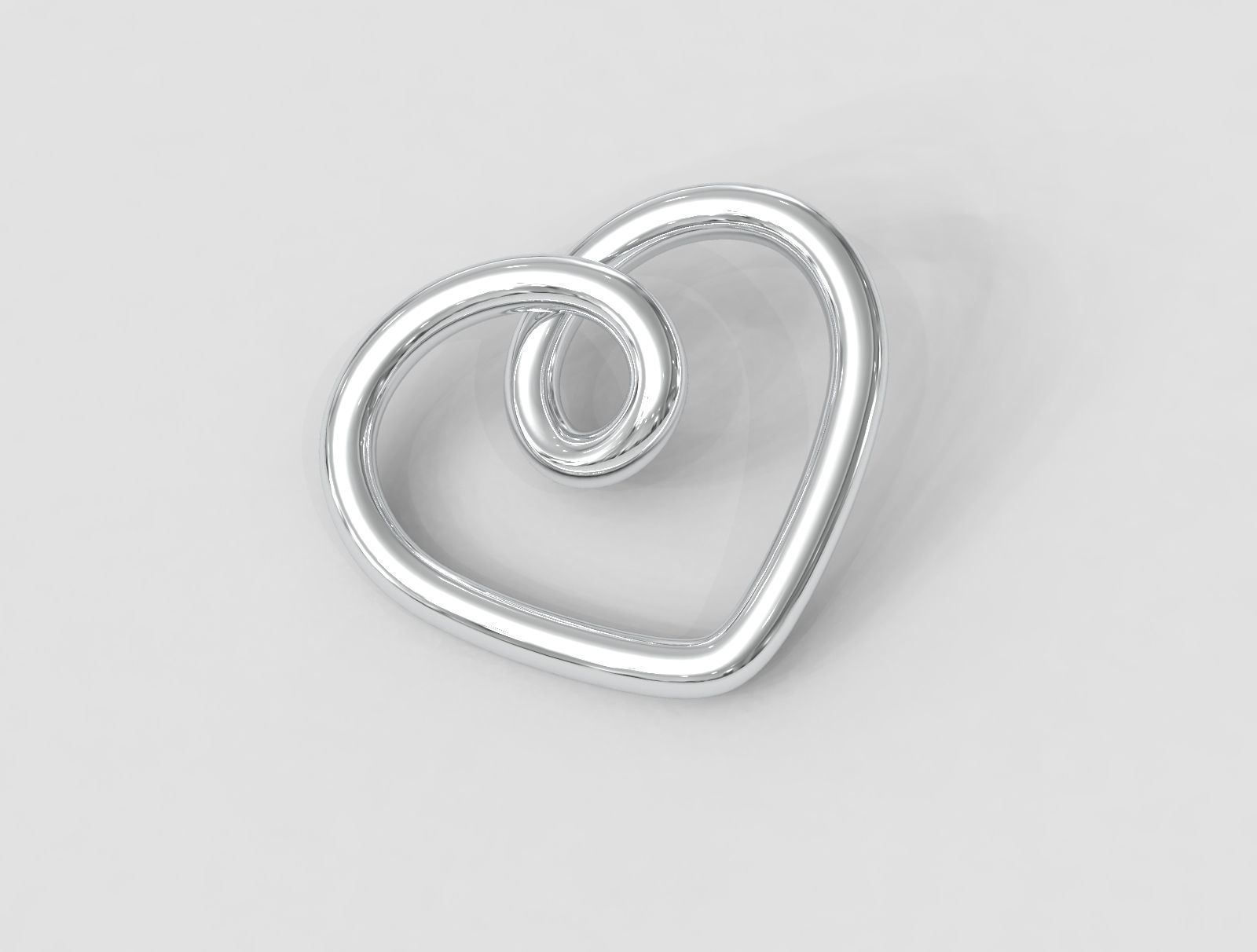 Heart Knot Necklace 3D print model_2