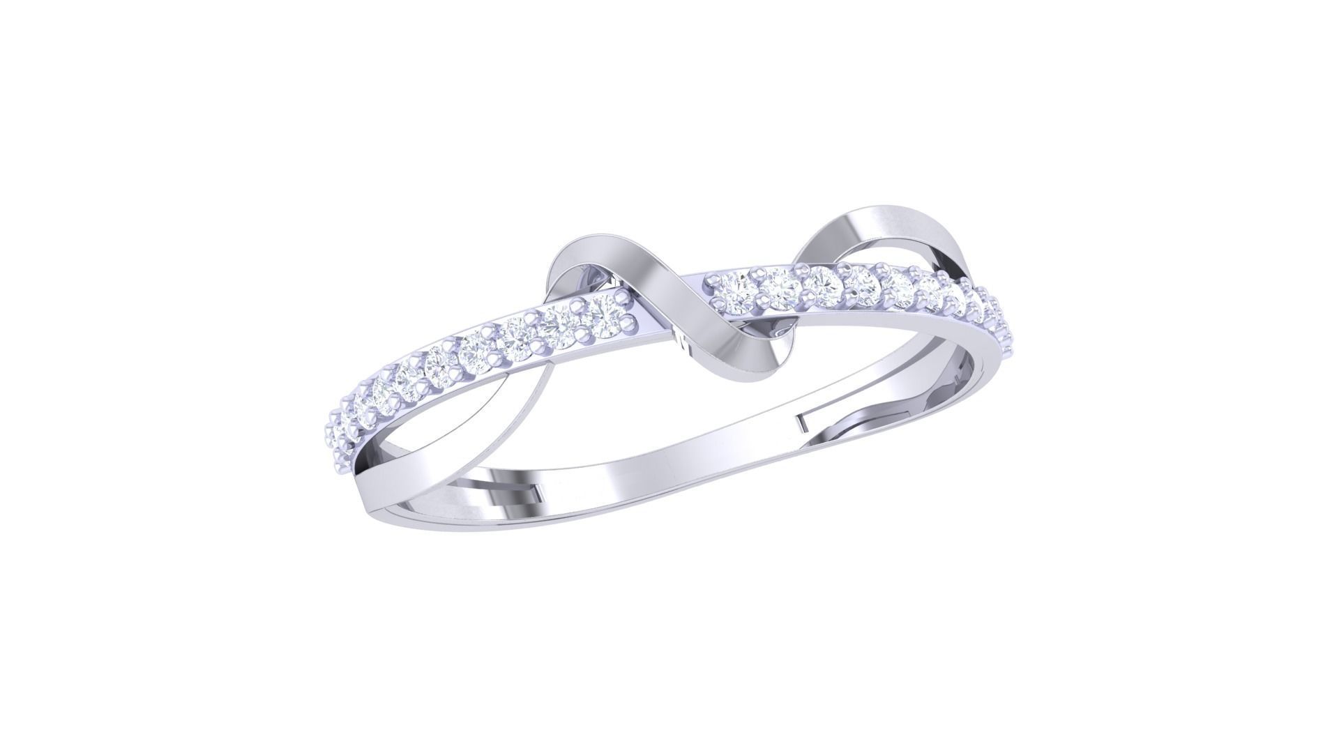 High Jewelry Diamond Ring 3dm renders 3D print model_3