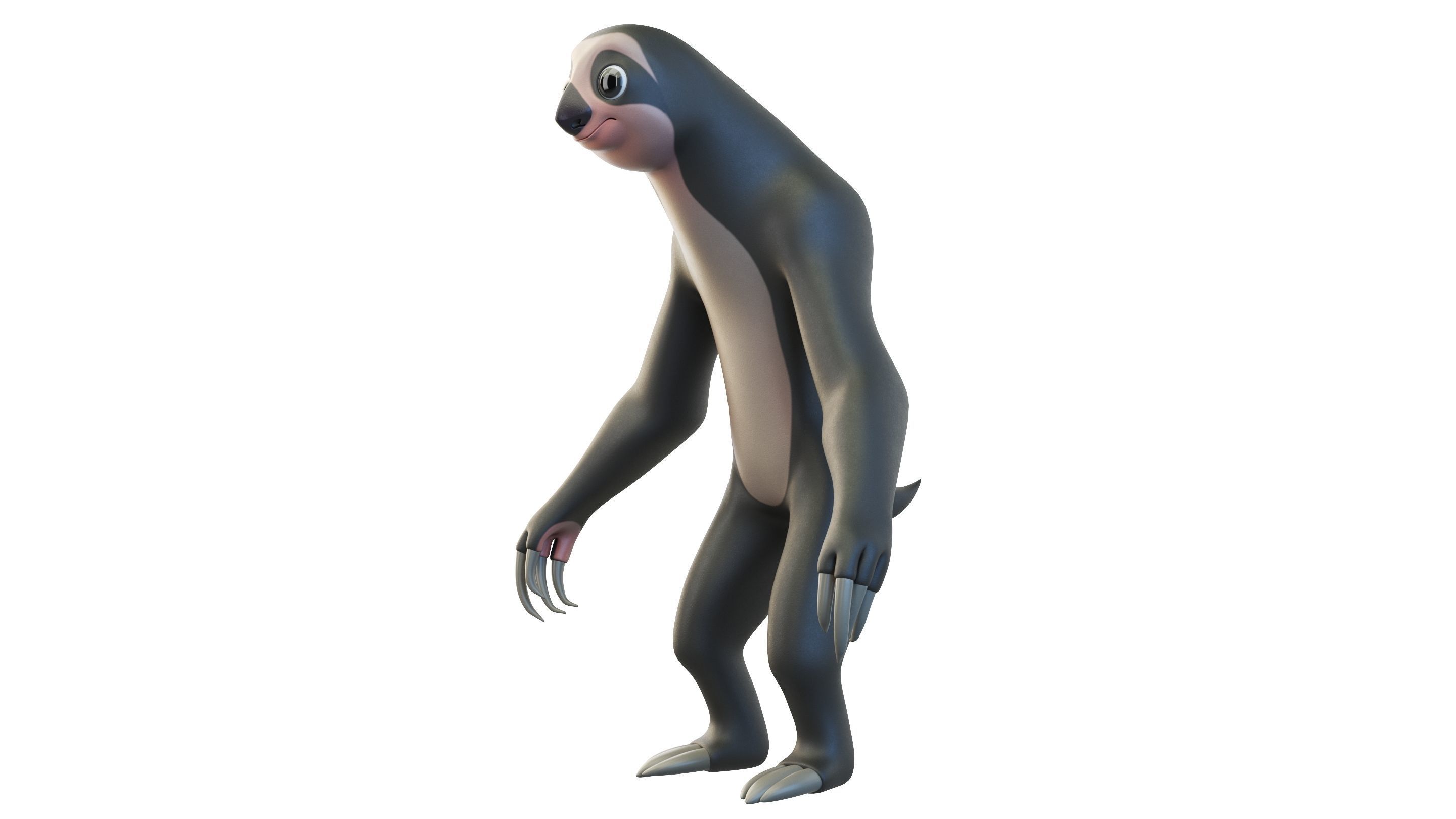 Cartoon Sloth Character 3D model_8