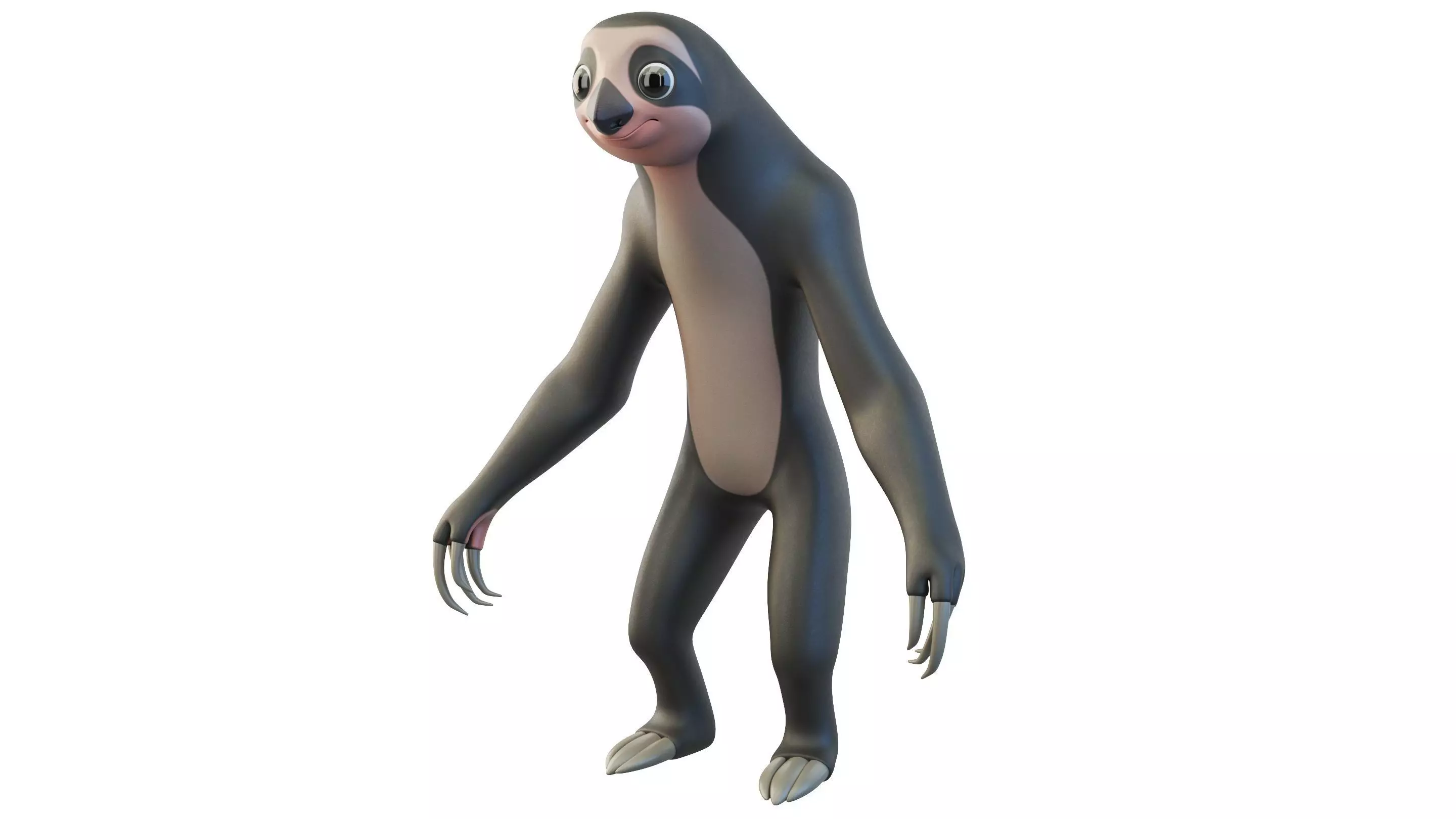 Cartoon Sloth Character 3D model_0