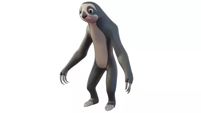 Cartoon Sloth Character 3D model