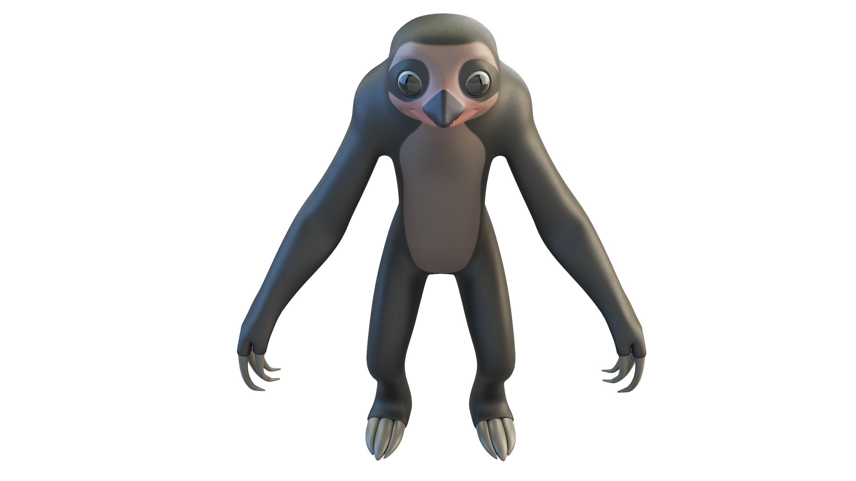 Cartoon Sloth Character 3D model_7