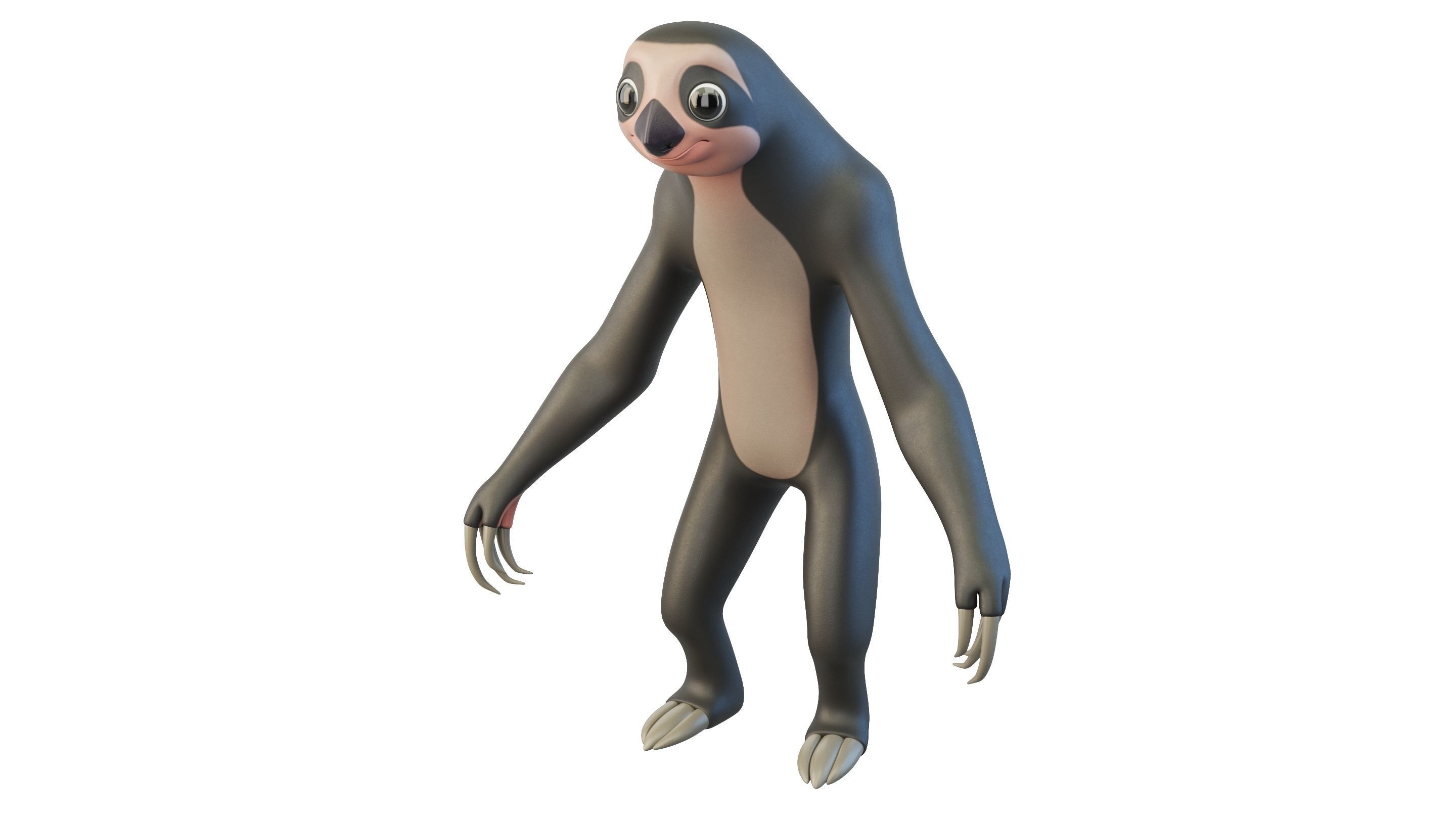Cartoon Sloth Character 3D model_10