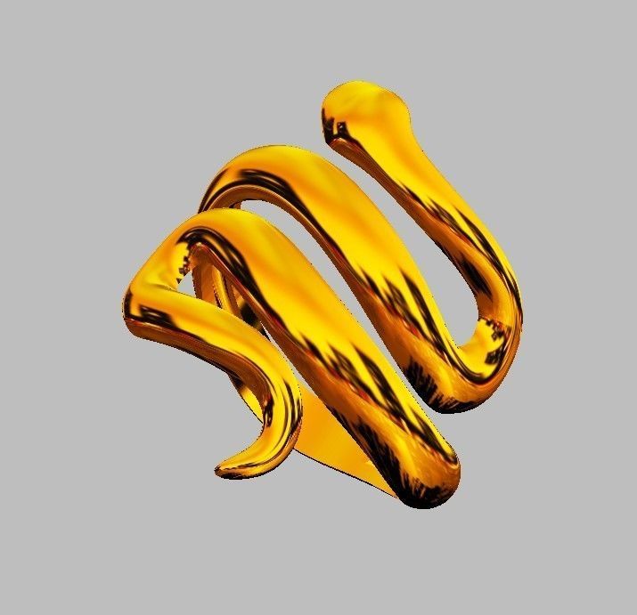 Snake Ring 3D print model_11